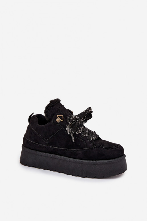 su raišteliais sniego batai Moteriškas su platforma pašiltinti su kailiuku viduje juodos spalvos Tavelle su raišteliais sniego batai Moteriškas su platforma pašiltinti su kailiuku viduje juodos spalvos Tavelle