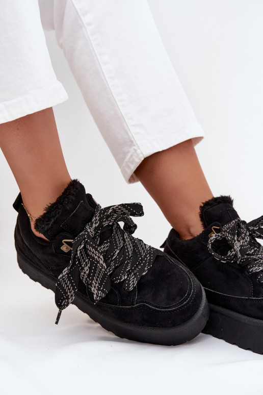 su raišteliais sniego batai Moteriškas su platforma pašiltinti su kailiuku viduje juodos spalvos Tavelle su raišteliais sniego batai Moteriškas su platforma pašiltinti su kailiuku viduje juodos spalvos Tavelle