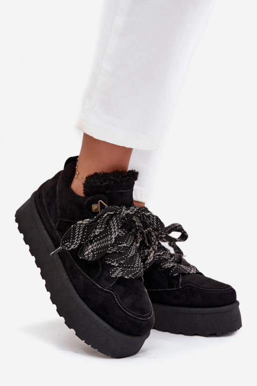 su raišteliais sniego batai Moteriškas su platforma pašiltinti su kailiuku viduje juodos spalvos Tavelle su raišteliais sniego batai Moteriškas su platforma pašiltinti su kailiuku viduje juodos spalvos Tavelle