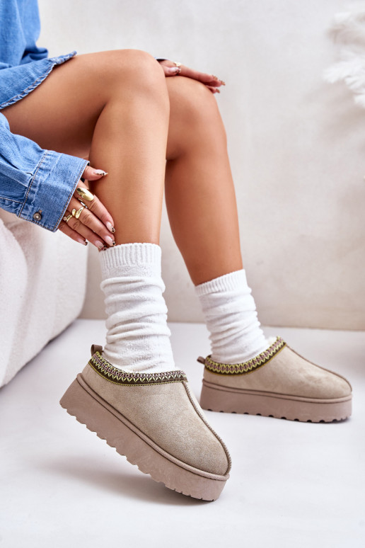 sniego batai Moteriškas su platforma pašiltinti su kailiuku viduje žalios spalvos Remenia