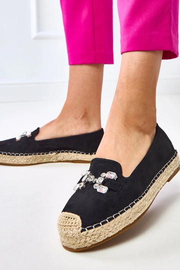 Juodos espadrilės puoštos Marlein akmenimis 2