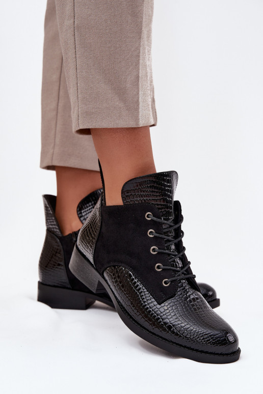 su lako efektu Moteriški aulinukai Su puošniais Tłoczeniem pašiltinti Vinceza 16477 juodos spalvos