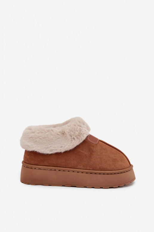 sniego batai Moteriškas su platforma su kailiuku rudos spalvos Calyra