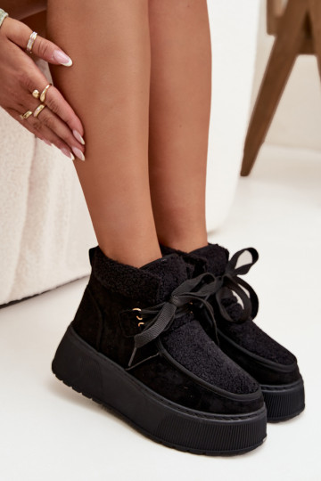 sniego batai Moteriškas su platforma su kailiuku juodos spalvos Florivelle