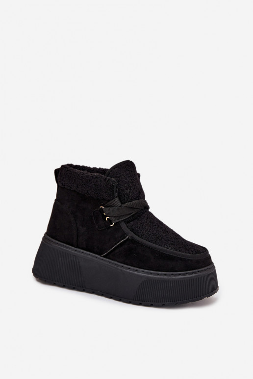 sniego batai Moteriškas su platforma su kailiuku juodos spalvos Florivelle sniego batai Moteriškas su platforma su kailiuku juodos spalvos Florivelle