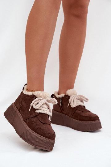 sniego batai Moteriškas su platforma su kailiuku Typu Baranek rudos spalvos Luma 2