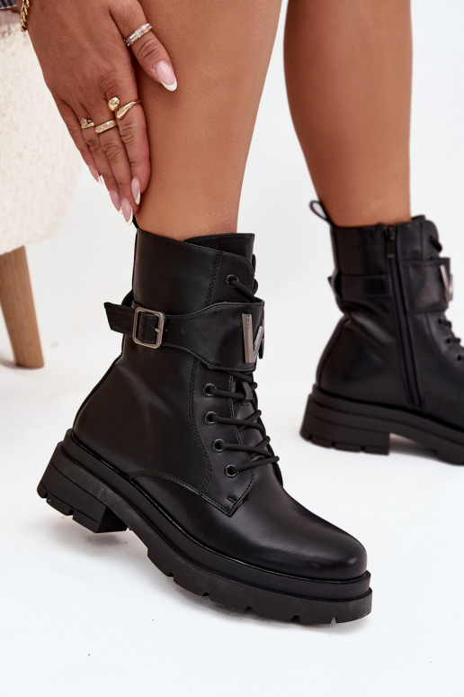 Darbiniai kulkšnies batai Moteriškas Eko Oda su dekoruotais kulnais juodos spalvos Ylianne Darbiniai kulkšnies batai Moteriškas Eko Oda su dekoruotais kulnais juodos spalvos Ylianne