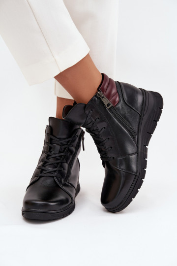 Oda Moteriški aulinukai Ant platformos pašiltinti Vinceza 39963 juodos spalvos