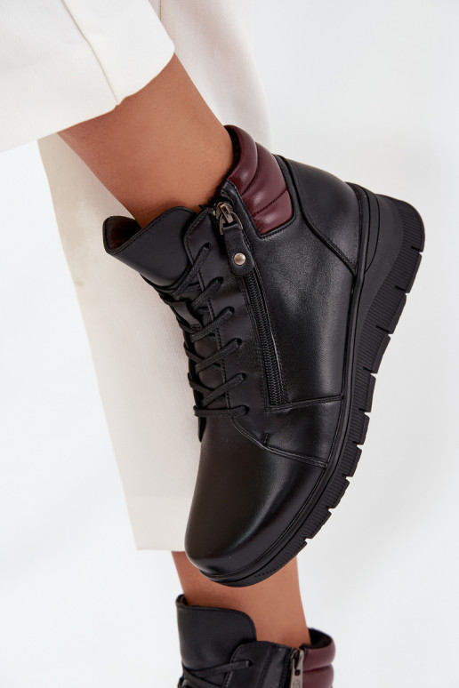 Oda Moteriški aulinukai Ant platformos pašiltinti Vinceza 39963 juodos spalvos