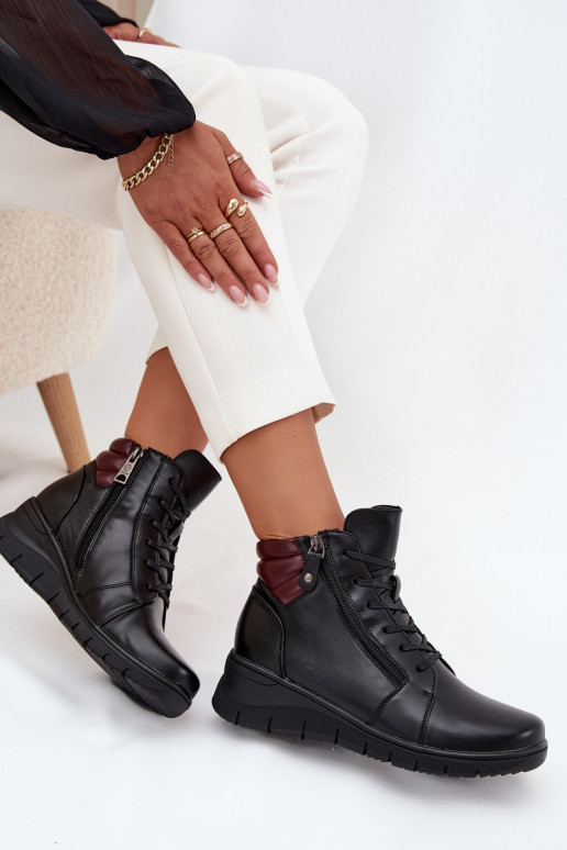 Oda Moteriški aulinukai Ant platformos pašiltinti Vinceza 39963 juodos spalvos