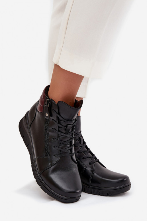 Oda Moteriški aulinukai Ant platformos pašiltinti Vinceza 39963 juodos spalvos