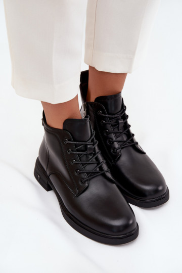 pašiltinti Oda Moteriški aulinukai Ant žemo kulno Vinceza 39953 juodos spalvos