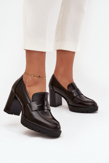 batai Moteriškas su kulniukais iš eko odos CzekoladoĮe Ilyssia