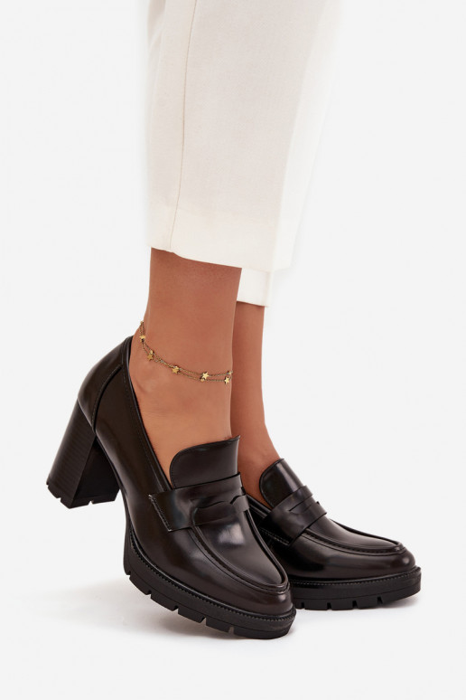 batai Moteriškas su kulniukais iš eko odos CzekoladoĮe Ilyssia