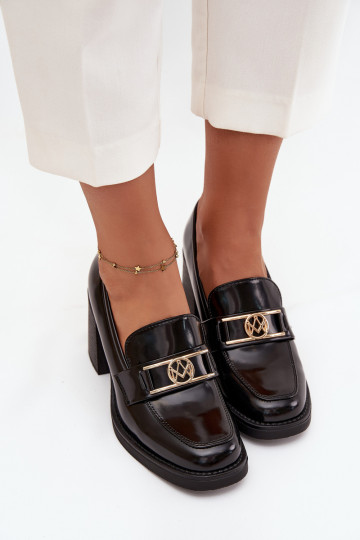 batai Moteriškas su kulniukais Ze aukso spalvosm Detalem juodos spalvos Privelle