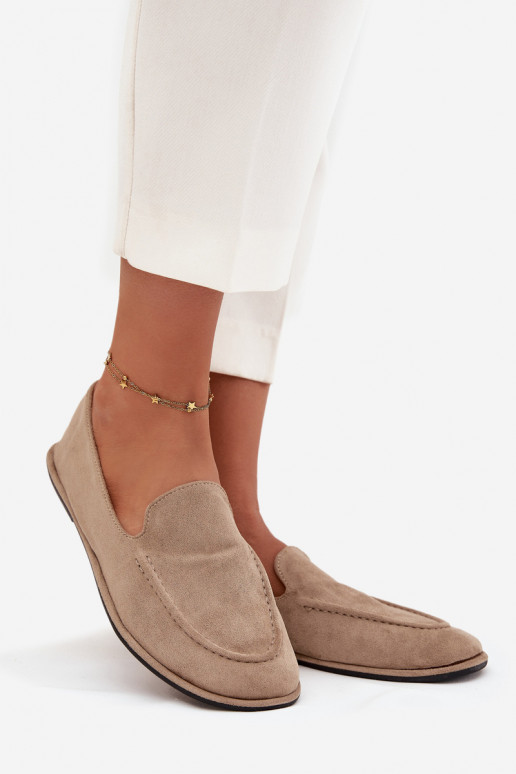 moteriški mokasinaisuiš eko zomšosu lygiapadžiai smėlio spalvos Miryelle moteriški mokasinaisuiš eko zomšosu lygiapadžiai smėlio spalvos Miryelle