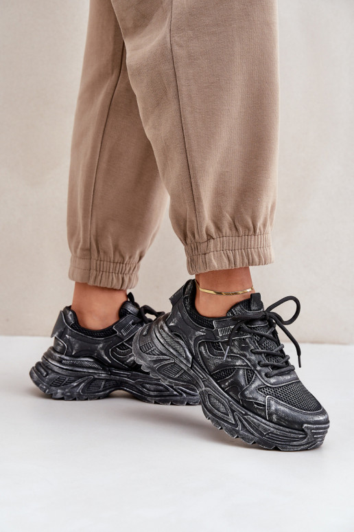 Sneakers modelio batai Moteriškas Z Przetarciami su platforma juodos spalvos SeladĮen Sneakers modelio batai Moteriškas Z Przetarciami su platforma juodos spalvos SeladĮen