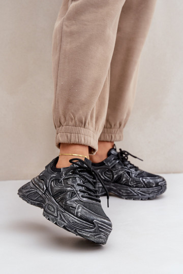 Sneakers modelio batai Moteriškas Z Przetarciami su platforma juodos spalvos SeladĮen 2