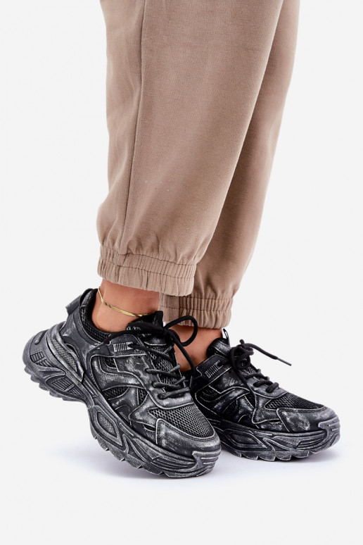 Sneakers modelio batai Moteriškas Z Przetarciami su platforma juodos spalvos SeladĮen Sneakers modelio batai Moteriškas Z Przetarciami su platforma juodos spalvos SeladĮen