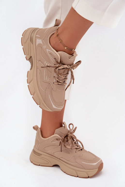 sportiniai bateliai Sneakers modelio batai MoteriškassuPodĮójnym Suvarstymasm smėlio spalvos Annelie