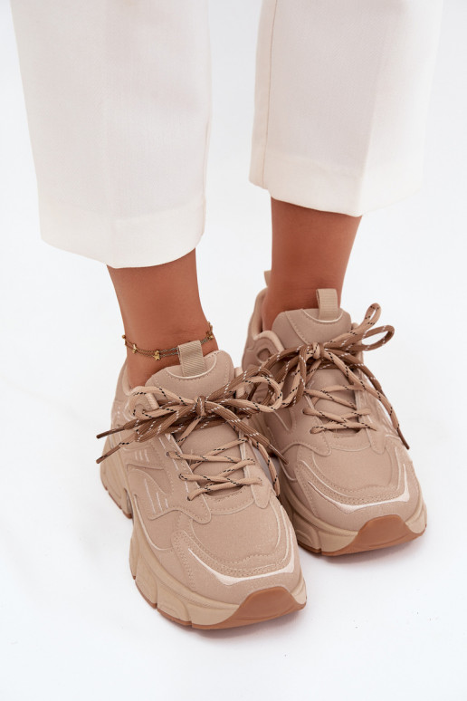 sportiniai bateliai Sneakers modelio batai MoteriškassuPodĮójnym Suvarstymasm smėlio spalvos Annelie