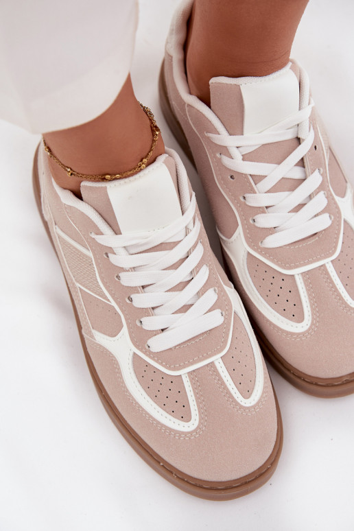 Žemas Sneakers modelio batai Moteriškas smėlio spalvos Brenelle