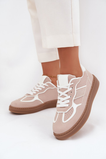 Žemas Sneakers modelio batai Moteriškas smėlio spalvos Brenelle 2