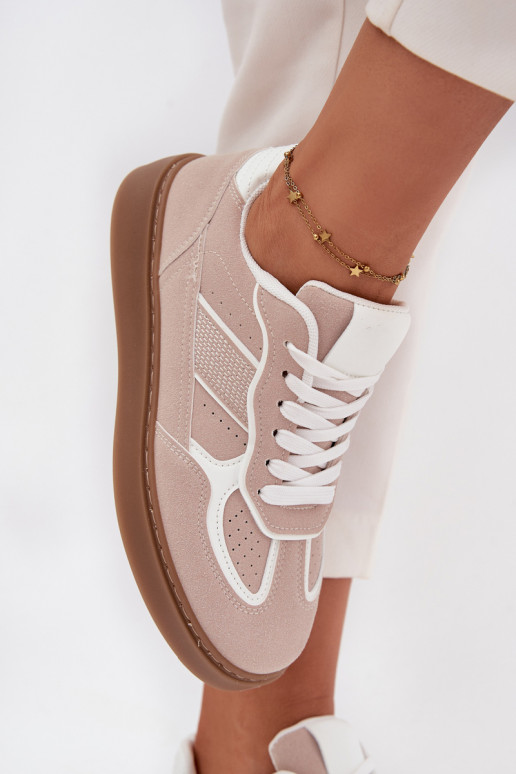 Žemas Sneakers modelio batai Moteriškas smėlio spalvos Brenelle