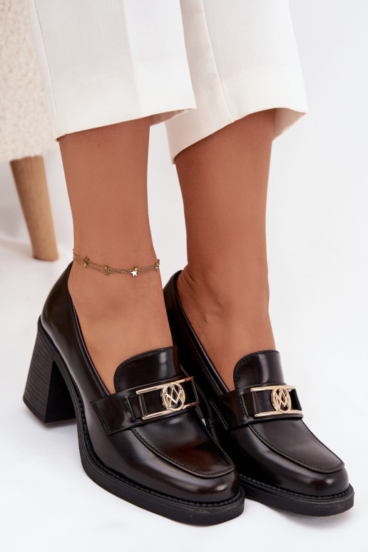 batai Moteriškas su kulniukais Ze aukso spalvosm Detalem CzekoladoĮe Privelle