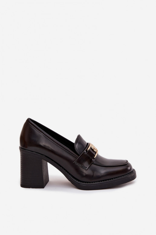 batai Moteriškas su kulniukais Ze aukso spalvosm Detalem CzekoladoĮe Privelle