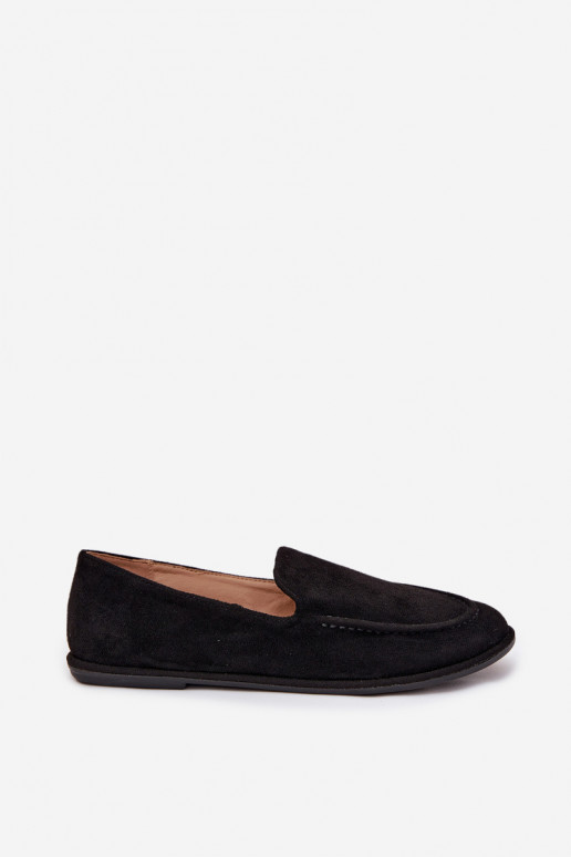 moteriški mokasinaisuiš eko zomšosu lygiapadžiai juodos spalvos Miryelle