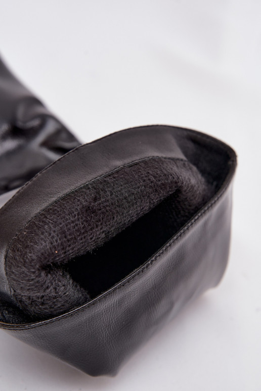 su lako efektu moteriški ilgaauliai batai Ant žemo kulno juodos spalvos Mireva