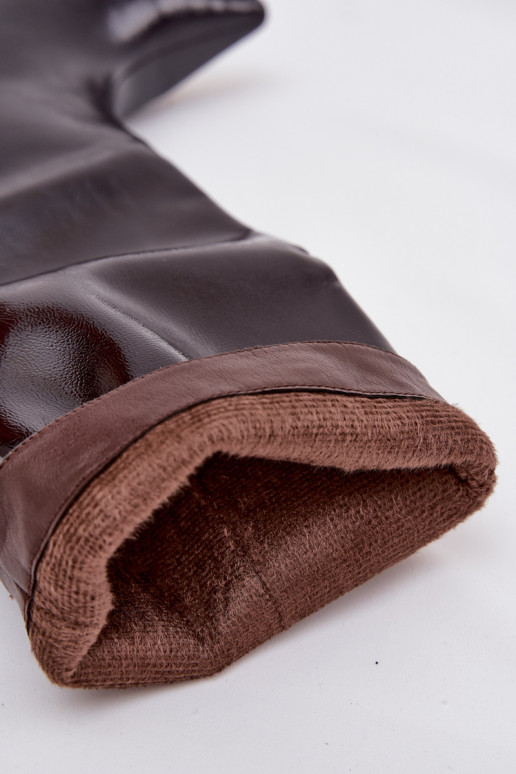 su lako efektu moteriški ilgaauliai batai Ant žemo kulno bordo spalvos Mireva