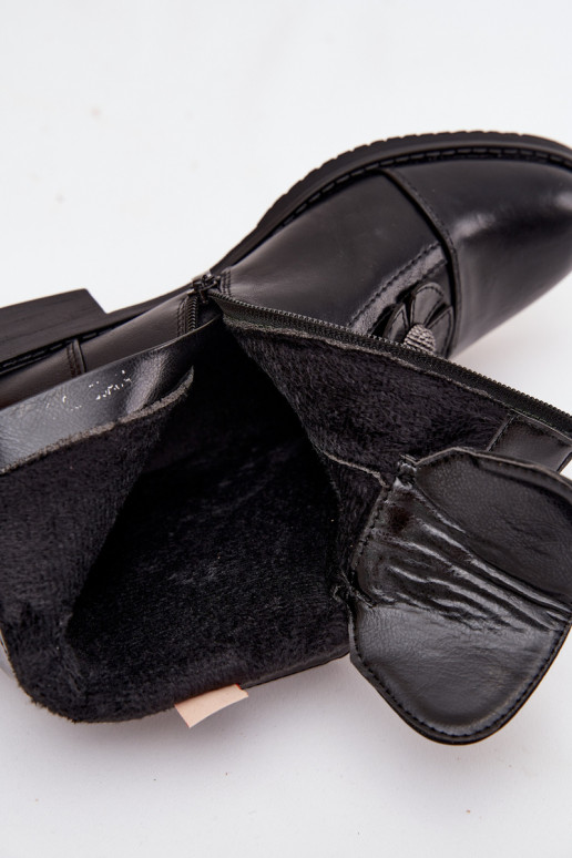 pašiltinti Moteriški aulinukai su plačiais kulniukais Su puošniaisi su gėlių motyvaiskami juodos spalvos Pravienne