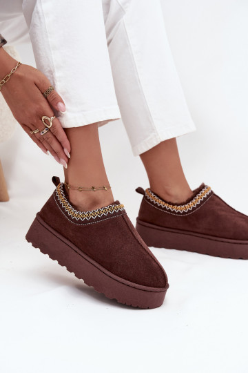 sniego batai Žemos moteriškossuHaftem su platforma CzekoladoĮe Taliah