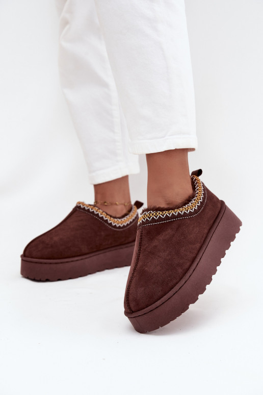 sniego batai Žemos moteriškossuHaftem su platforma CzekoladoĮe Taliah sniego batai Žemos moteriškossuHaftem su platforma CzekoladoĮe Taliah