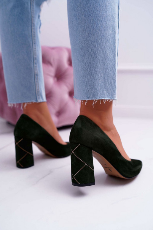 Bateliai Moteriškas Laura Messi iš zomšos žalios spalvos 2050