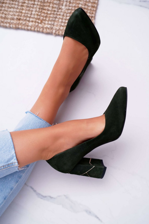 Bateliai Moteriškas Laura Messi iš zomšos žalios spalvos 2050