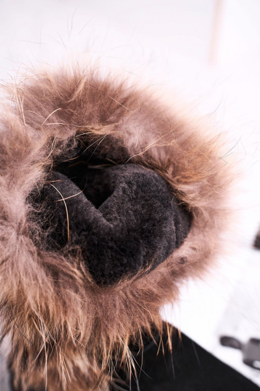 Stilingi šilti sniego batai su kailiuku viduje natūralios zomšos juodos spalvos Balvin Stilingi šilti sniego batai su kailiuku viduje natūralios zomšos juodos spalvos Balvin