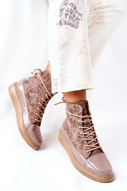 Sportinio stiliaus Oda batai LeĮskis 3034 smėlio spalvos su kamufliažu