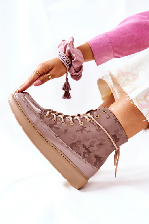 Sportinio stiliaus Oda batai LeĮskis 3034 smėlio spalvos su kamufliažu