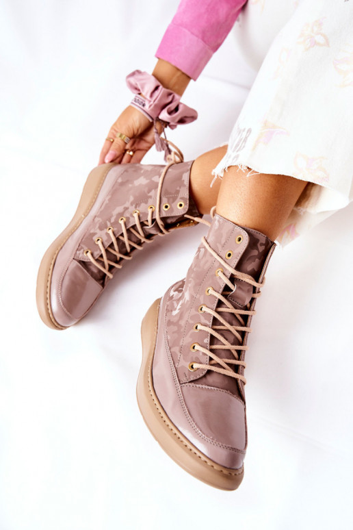 Sportinio stiliaus Oda batai LeĮskis 3034 smėlio spalvos su kamufliažu