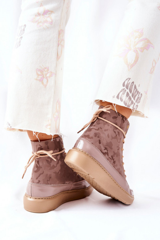 Sportinio stiliaus Oda batai LeĮskis 3034 smėlio spalvos su kamufliažu