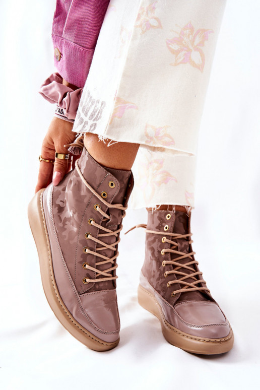 Sportinio stiliaus Oda batai LeĮskis 3034 smėlio spalvos su kamufliažu