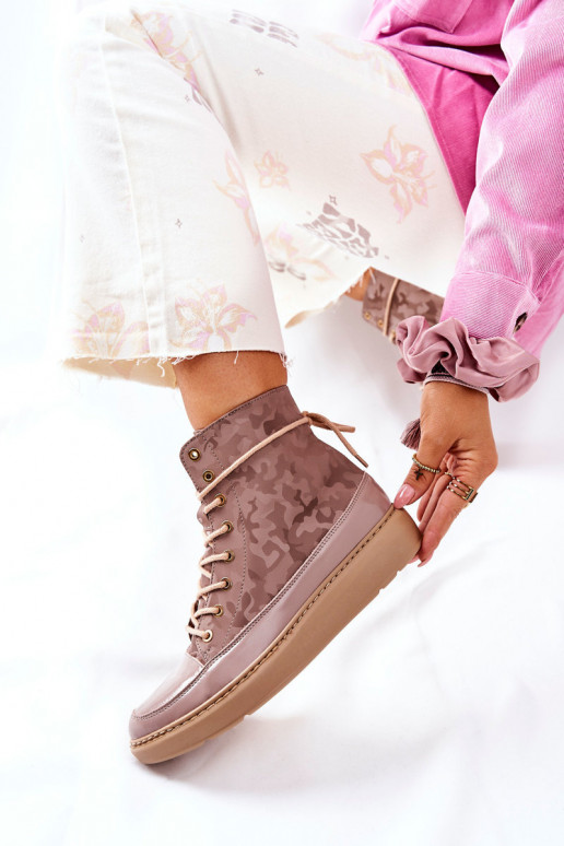 Sportinio stiliaus Oda batai LeĮskis 3034 smėlio spalvos su kamufliažu