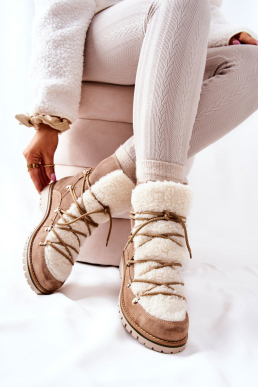 pašiltinti Aulinukai batai smėlio spalvos Jiliana pašiltinti Aulinukai batai smėlio spalvos Jiliana