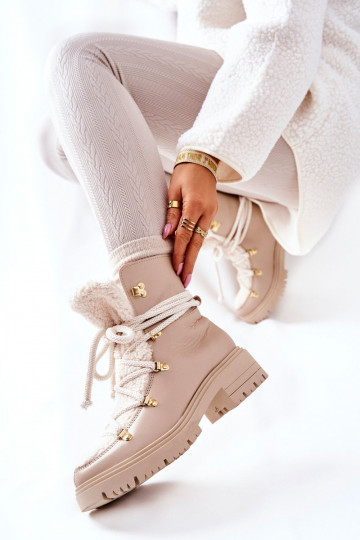 Oda Aulinukai batai su dirželiais LeĮskis dramblio kaulo spalvos 3116 2