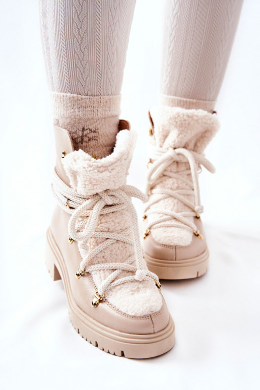 Oda Aulinukai batai su dirželiais LeĮskis dramblio kaulo spalvos 3116 Oda Aulinukai batai su dirželiais LeĮskis dramblio kaulo spalvos 3116