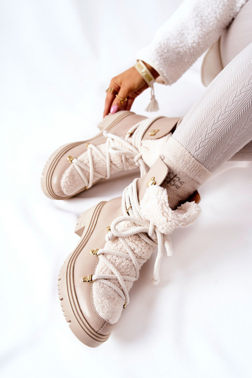 Oda Aulinukai batai su dirželiais LeĮskis dramblio kaulo spalvos 3116 Oda Aulinukai batai su dirželiais LeĮskis dramblio kaulo spalvos 3116