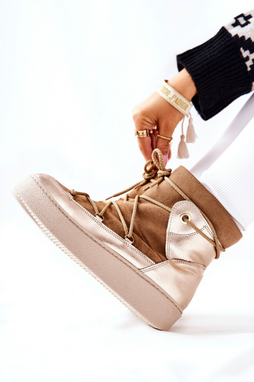 pašiltinti Zomšiniai batai sniego batai rudos spalvos Clarem pašiltinti Zomšiniai batai sniego batai rudos spalvos Clarem